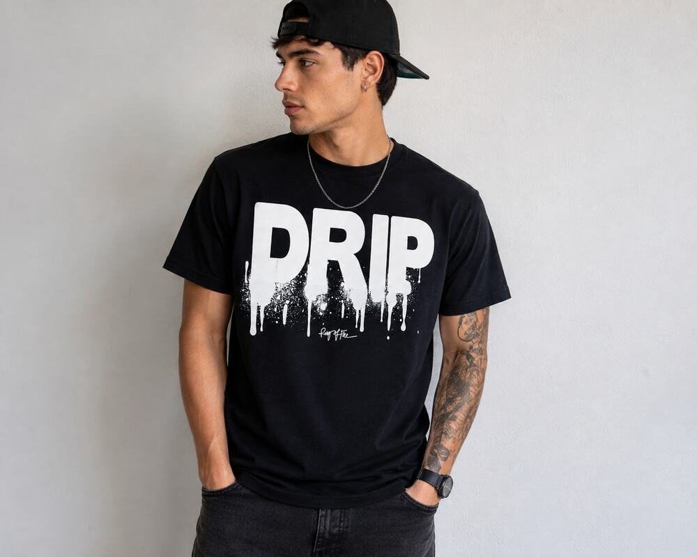 Ring of Fire DRIP Graphic T-Shirt Men’s M Black Graffiti Streetwear LA